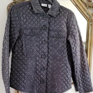 Chico's Jacket - Shiny Black, Size 1